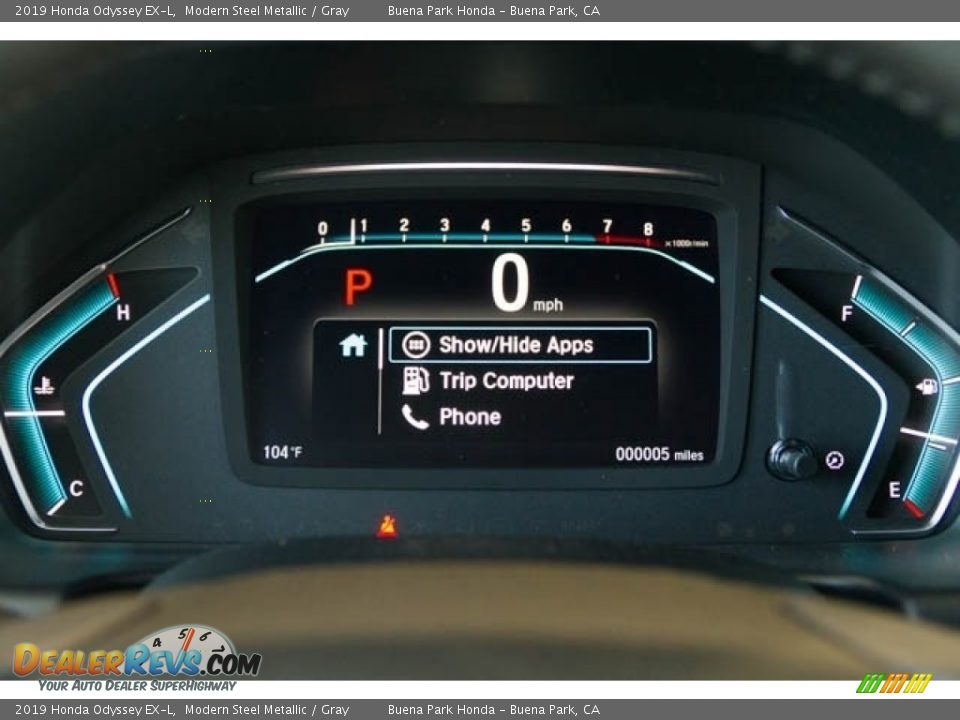 2019 Honda Odyssey EX-L Modern Steel Metallic / Gray Photo #29