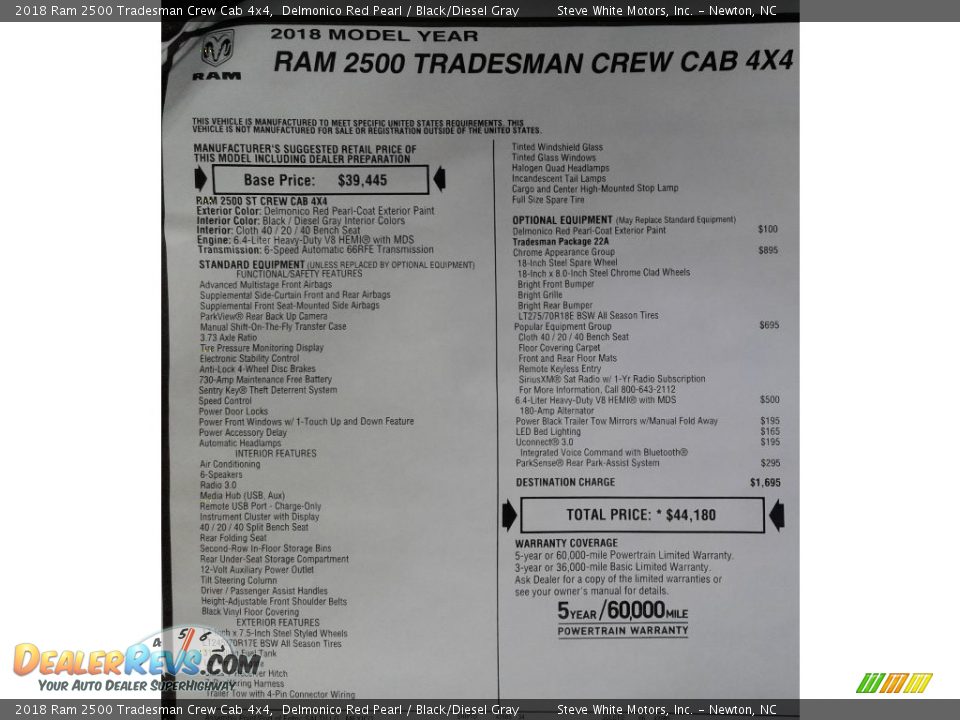 2018 Ram 2500 Tradesman Crew Cab 4x4 Delmonico Red Pearl / Black/Diesel Gray Photo #29