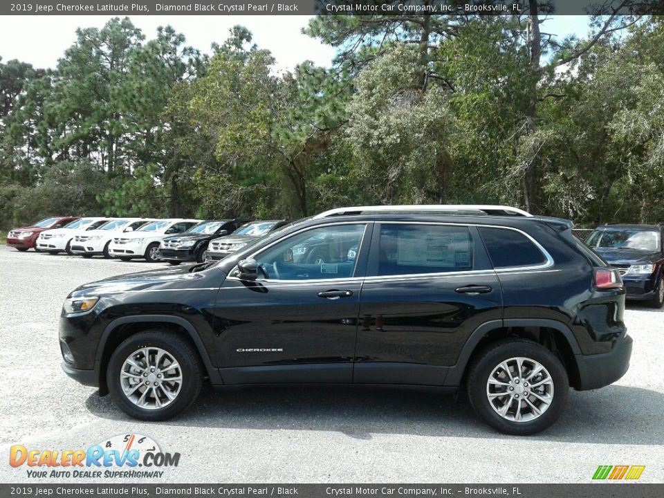2019 Jeep Cherokee Latitude Plus Diamond Black Crystal Pearl / Black Photo #2