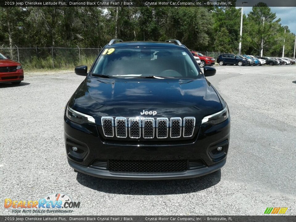 2019 Jeep Cherokee Latitude Plus Diamond Black Crystal Pearl / Black Photo #8