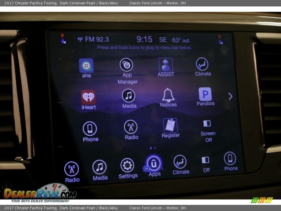 2017 Chrysler Pacifica Touring Dark Cordovan Pearl / Black/Alloy Photo #11