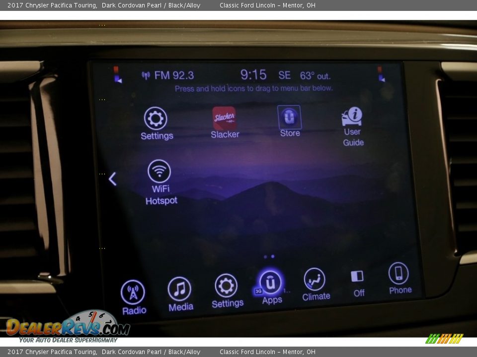 2017 Chrysler Pacifica Touring Dark Cordovan Pearl / Black/Alloy Photo #12