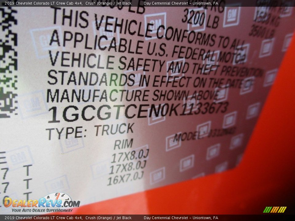 2019 Chevrolet Colorado LT Crew Cab 4x4 Crush (Orange) / Jet Black Photo #19