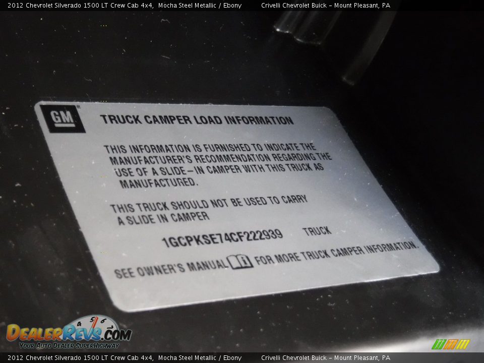 2012 Chevrolet Silverado 1500 LT Crew Cab 4x4 Mocha Steel Metallic / Ebony Photo #32