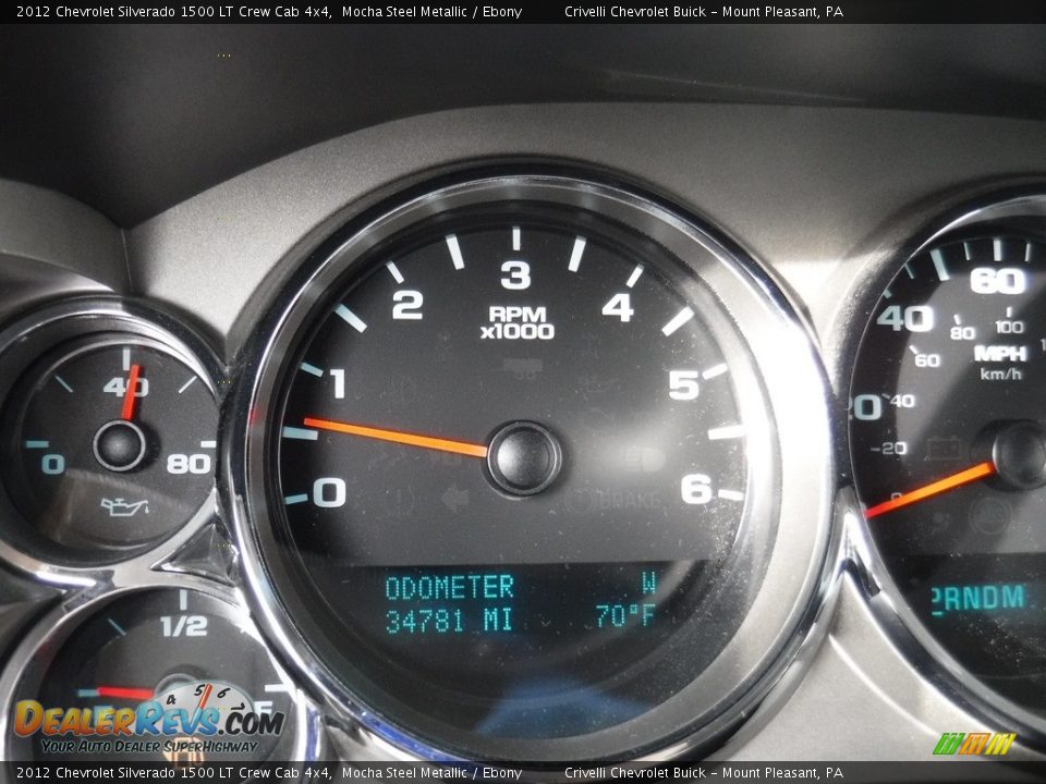 2012 Chevrolet Silverado 1500 LT Crew Cab 4x4 Mocha Steel Metallic / Ebony Photo #35