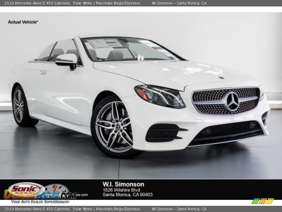 2019 Mercedes-Benz E 450 Cabriolet Polar White / Macchiato Beige/Espresso Photo #1