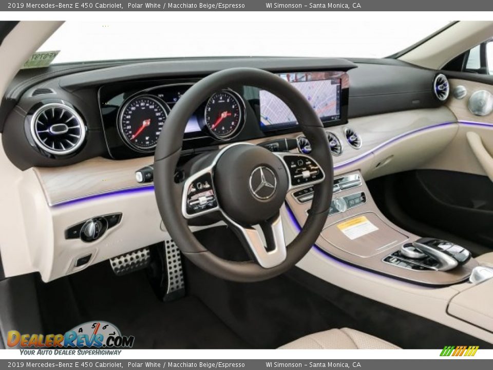 2019 Mercedes-Benz E 450 Cabriolet Polar White / Macchiato Beige/Espresso Photo #4