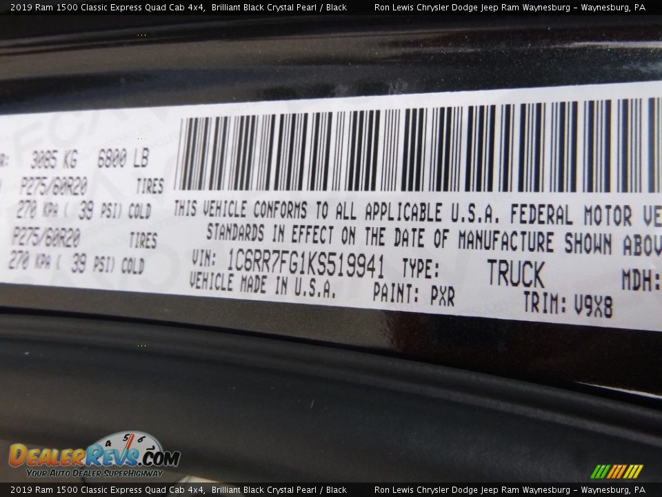 2019 Ram 1500 Classic Express Quad Cab 4x4 Brilliant Black Crystal Pearl / Black Photo #13