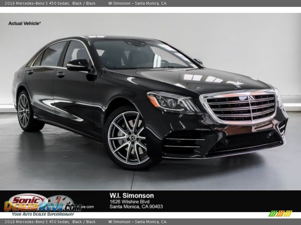 2019 Mercedes-Benz S 450 Sedan Black / Black Photo #1
