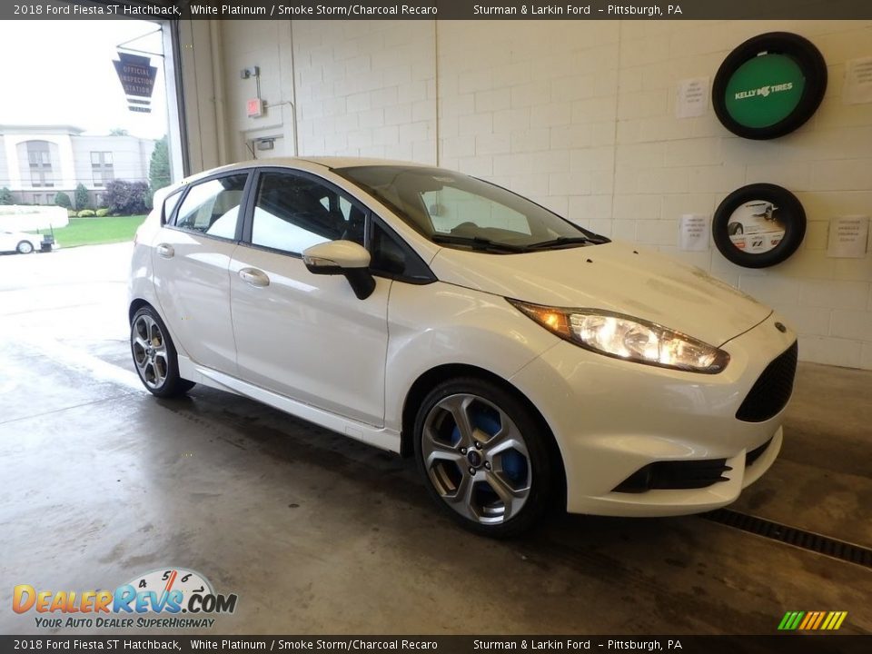 2018 Ford Fiesta ST Hatchback White Platinum / Smoke Storm/Charcoal Recaro Photo #1
