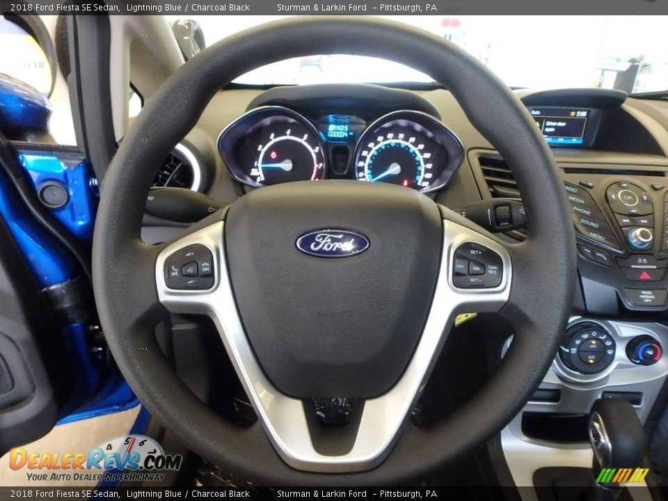 2018 Ford Fiesta SE Sedan Lightning Blue / Charcoal Black Photo #14