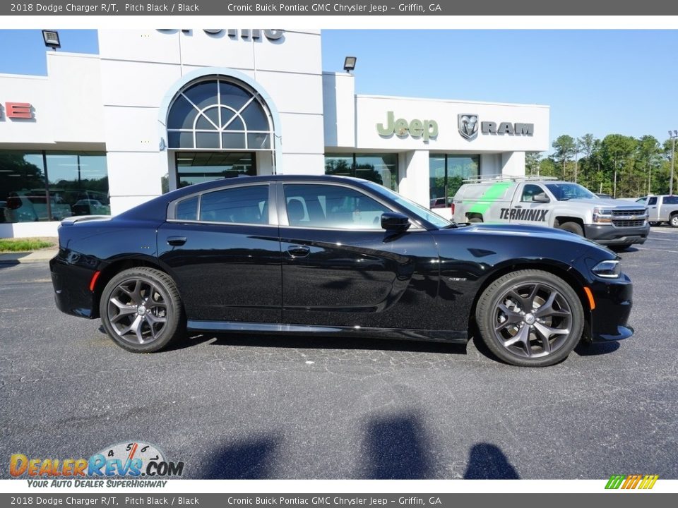 2018 Dodge Charger R/T Pitch Black / Black Photo #12