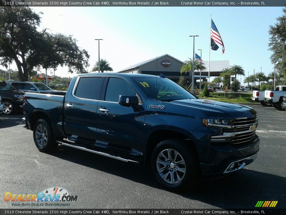 2019 Chevrolet Silverado 1500 High Country Crew Cab 4WD Northsky Blue Metallic / Jet Black Photo #7