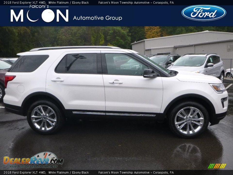 2018 Ford Explorer XLT 4WD White Platinum / Ebony Black Photo #1