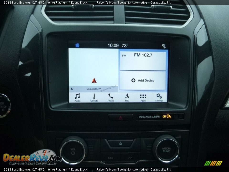 2018 Ford Explorer XLT 4WD White Platinum / Ebony Black Photo #13