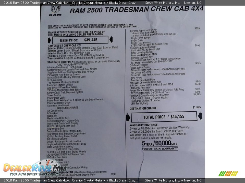 2018 Ram 2500 Tradesman Crew Cab 4x4 Granite Crystal Metallic / Black/Diesel Gray Photo #31