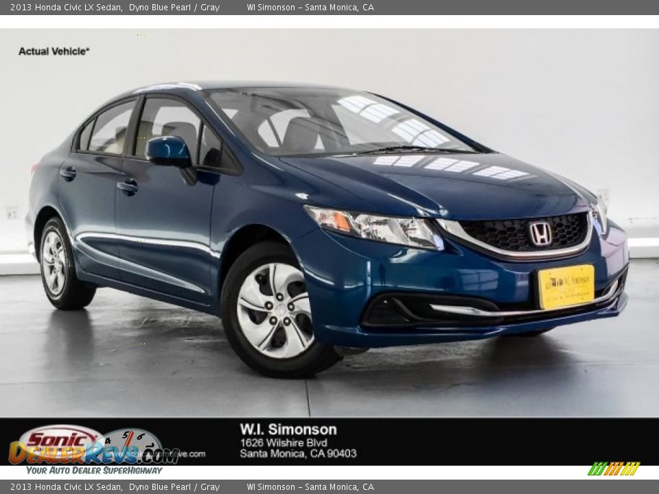 2013 Honda Civic LX Sedan Dyno Blue Pearl / Gray Photo #1