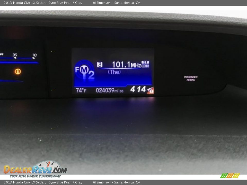 2013 Honda Civic LX Sedan Dyno Blue Pearl / Gray Photo #21