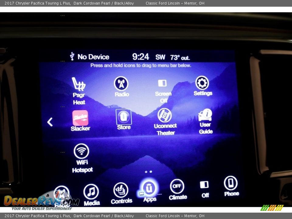 2017 Chrysler Pacifica Touring L Plus Dark Cordovan Pearl / Black/Alloy Photo #18