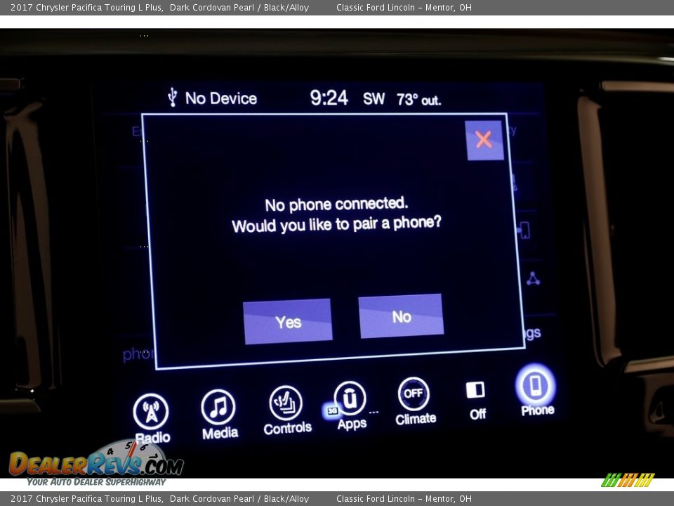 2017 Chrysler Pacifica Touring L Plus Dark Cordovan Pearl / Black/Alloy Photo #19