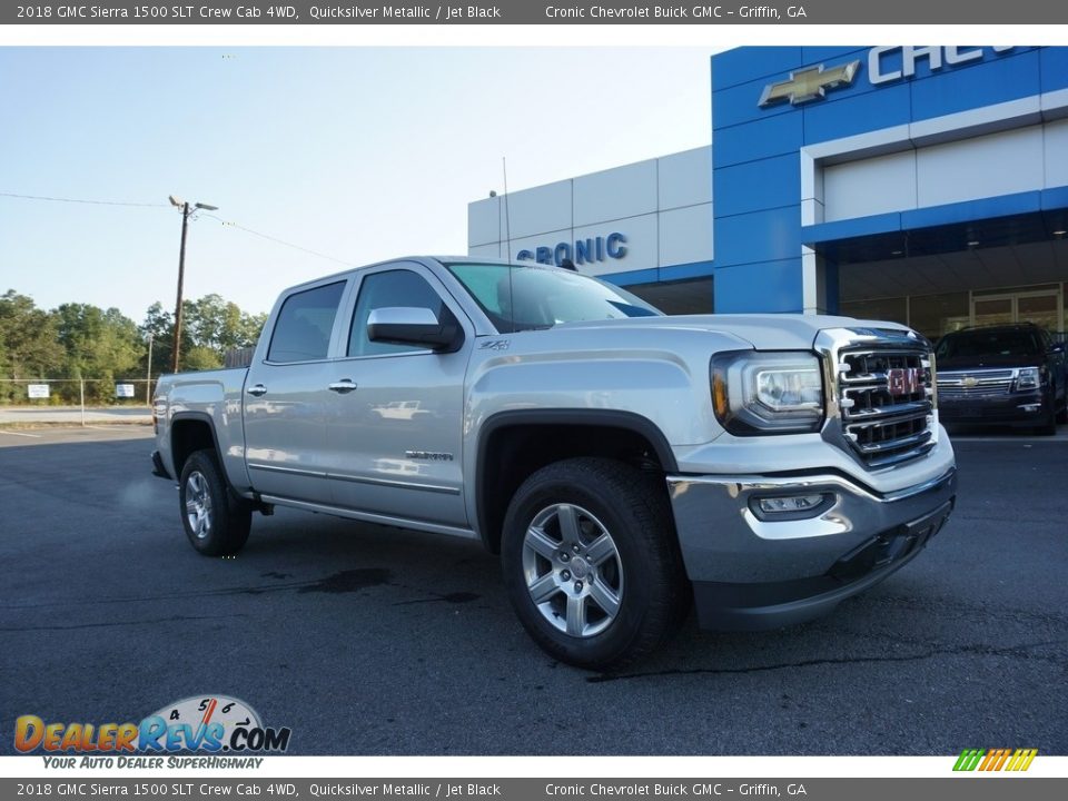 2018 GMC Sierra 1500 SLT Crew Cab 4WD Quicksilver Metallic / Jet Black Photo #1