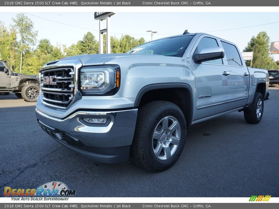 2018 GMC Sierra 1500 SLT Crew Cab 4WD Quicksilver Metallic / Jet Black Photo #3