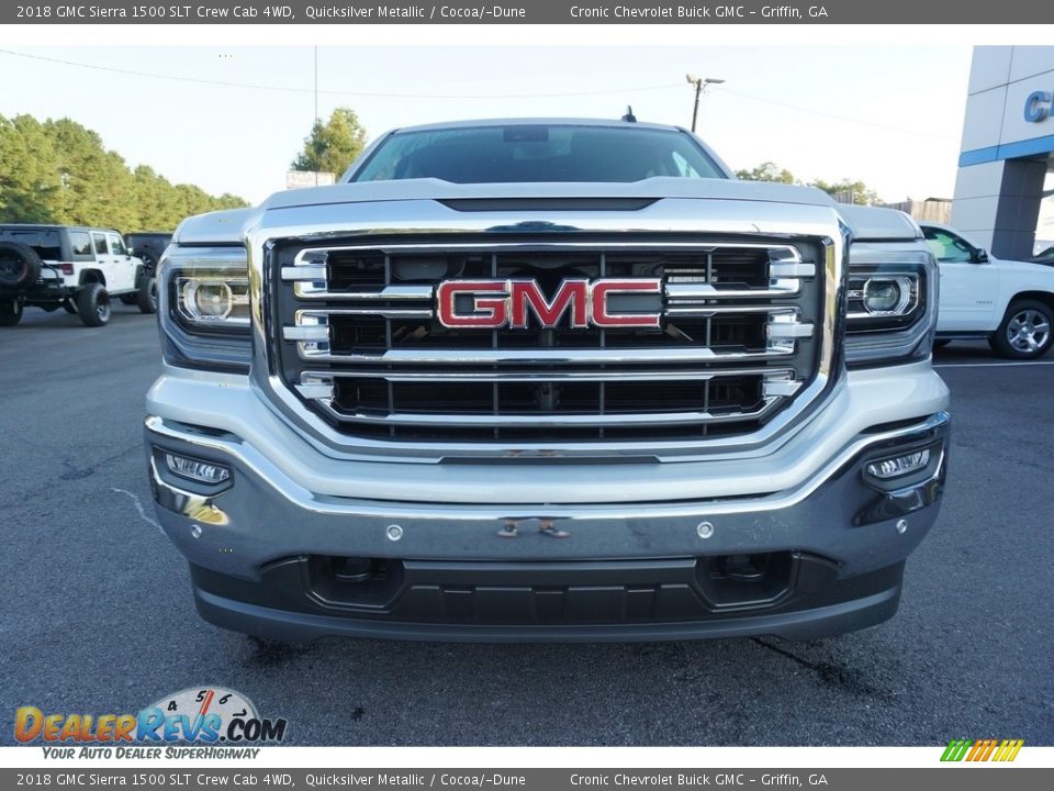 2018 GMC Sierra 1500 SLT Crew Cab 4WD Quicksilver Metallic / Cocoa/­Dune Photo #2