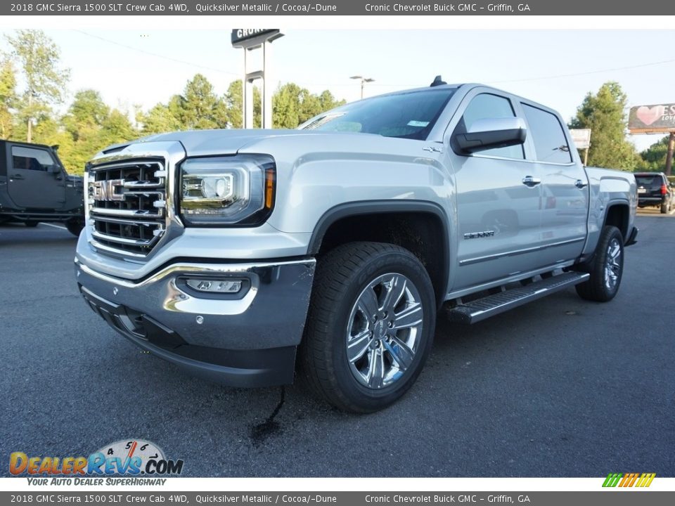 2018 GMC Sierra 1500 SLT Crew Cab 4WD Quicksilver Metallic / Cocoa/­Dune Photo #3