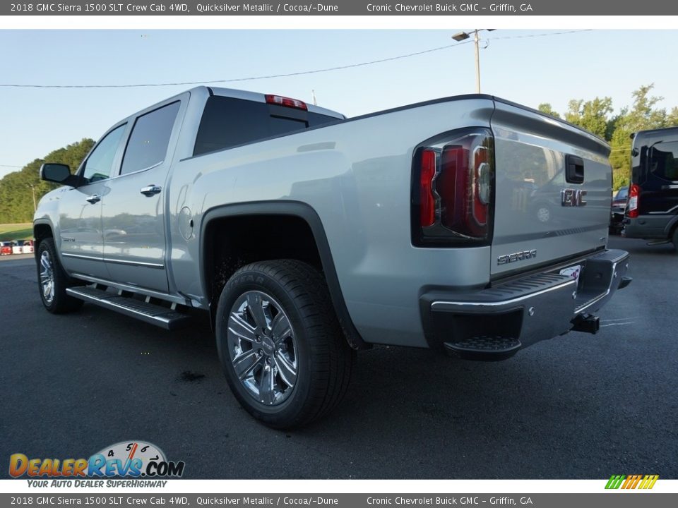 2018 GMC Sierra 1500 SLT Crew Cab 4WD Quicksilver Metallic / Cocoa/­Dune Photo #14