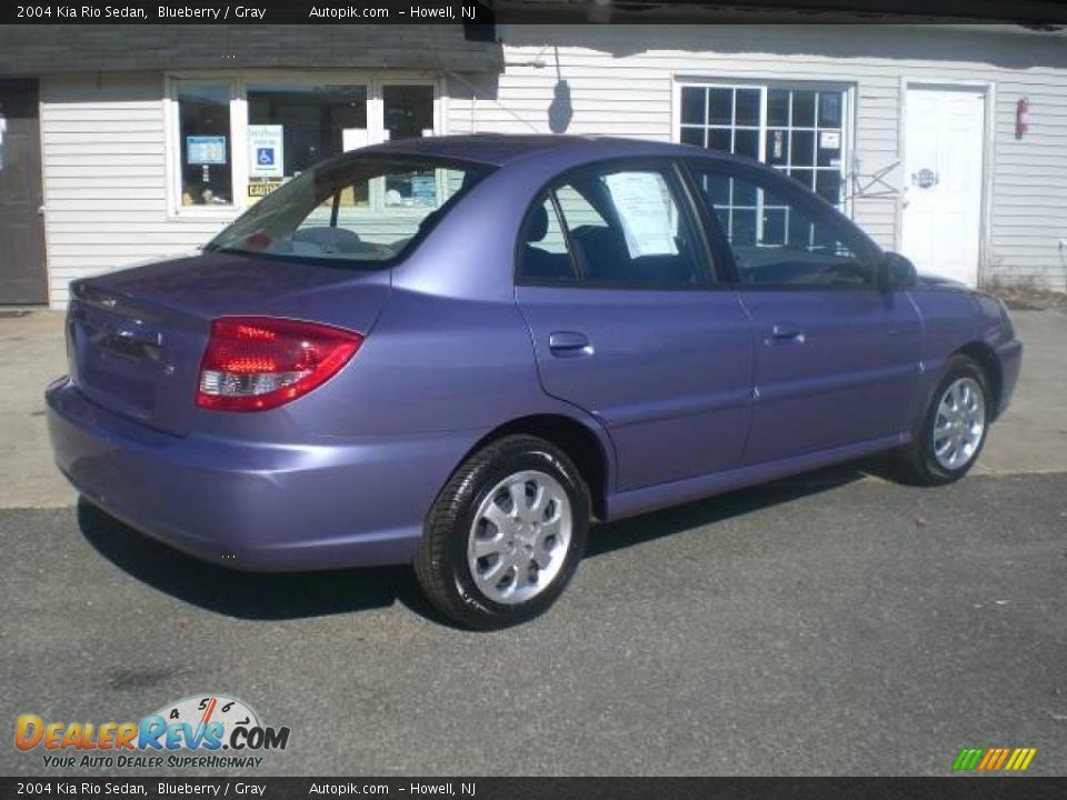 2004 Kia Rio Sedan Blueberry / Gray Photo #5