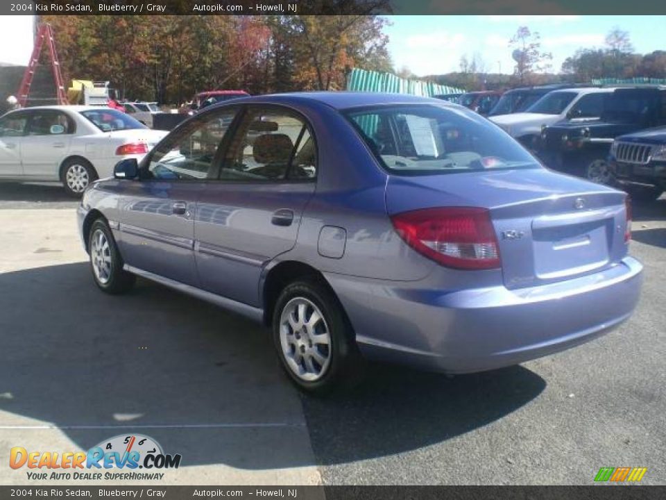 2004 Kia Rio Sedan Blueberry / Gray Photo #7