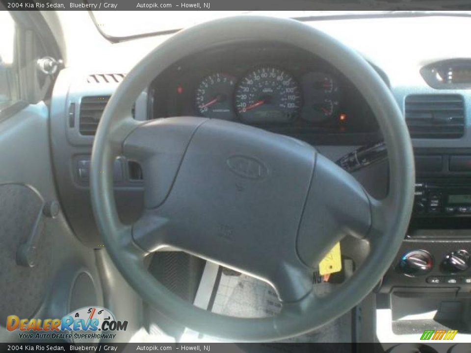 2004 Kia Rio Sedan Blueberry / Gray Photo #14