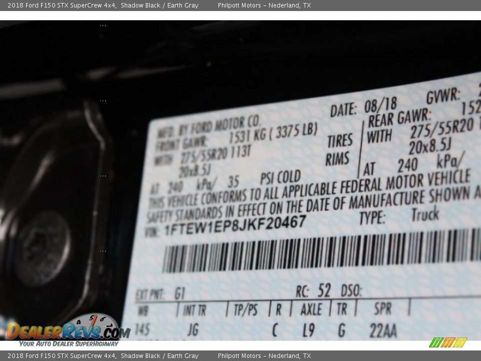 2018 Ford F150 STX SuperCrew 4x4 Shadow Black / Earth Gray Photo #31