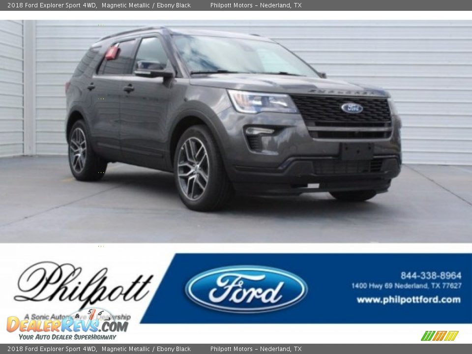 2018 Ford Explorer Sport 4WD Magnetic Metallic / Ebony Black Photo #1