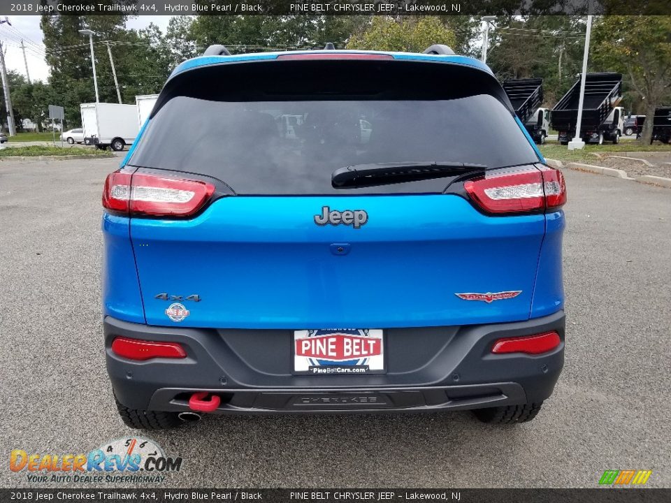 2018 Jeep Cherokee Trailhawk 4x4 Hydro Blue Pearl / Black Photo #6