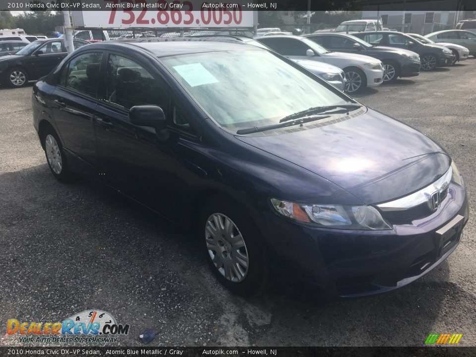 2010 Honda Civic DX-VP Sedan Atomic Blue Metallic / Gray Photo #6