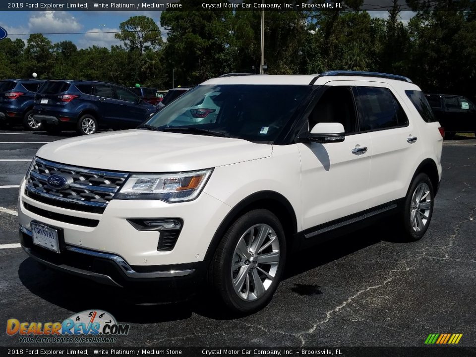 2018 Ford Explorer Limited White Platinum / Medium Stone Photo #1