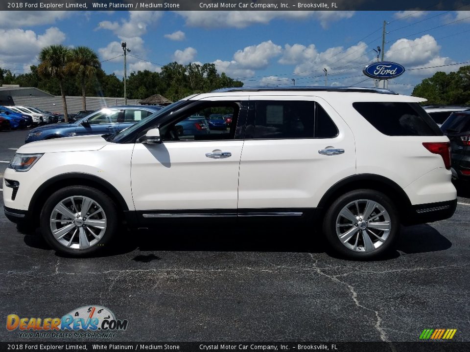 2018 Ford Explorer Limited White Platinum / Medium Stone Photo #2