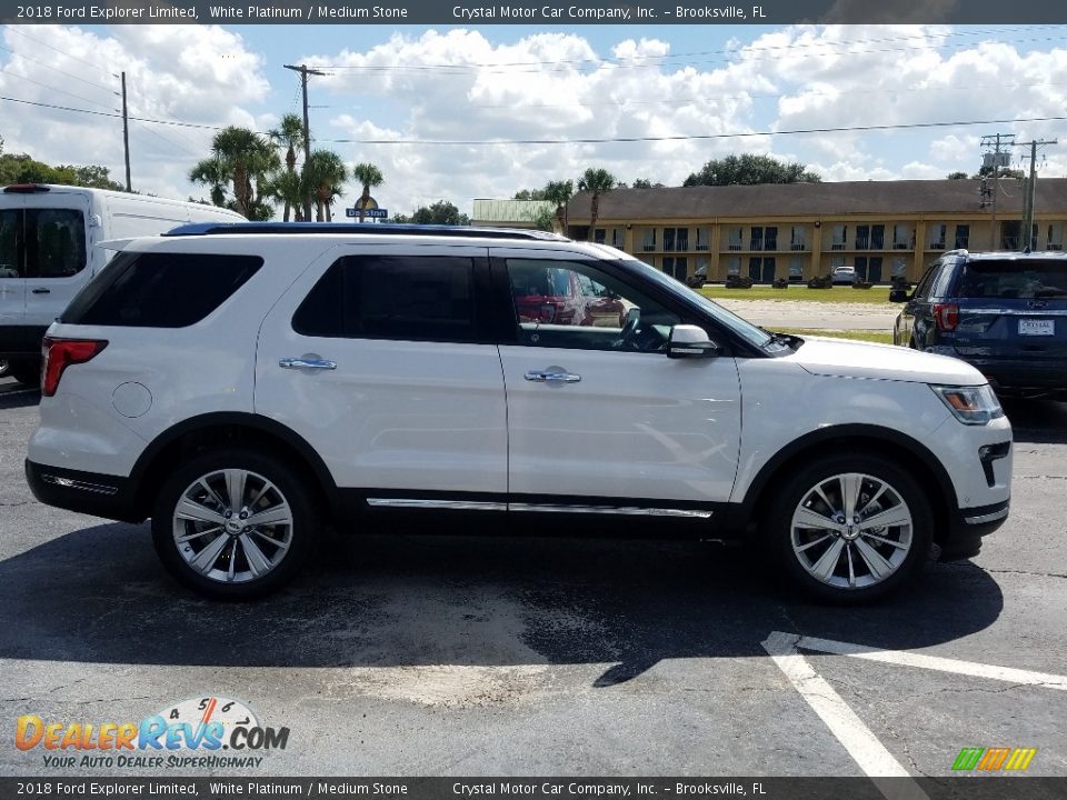 2018 Ford Explorer Limited White Platinum / Medium Stone Photo #6
