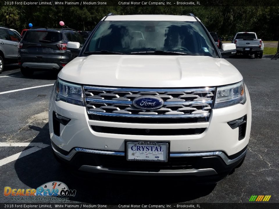 2018 Ford Explorer Limited White Platinum / Medium Stone Photo #8
