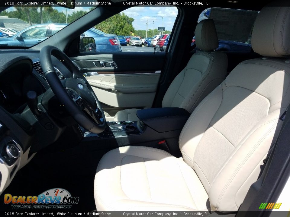 2018 Ford Explorer Limited White Platinum / Medium Stone Photo #9