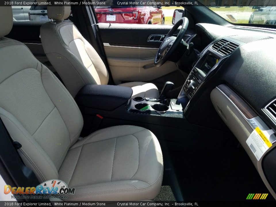 2018 Ford Explorer Limited White Platinum / Medium Stone Photo #12