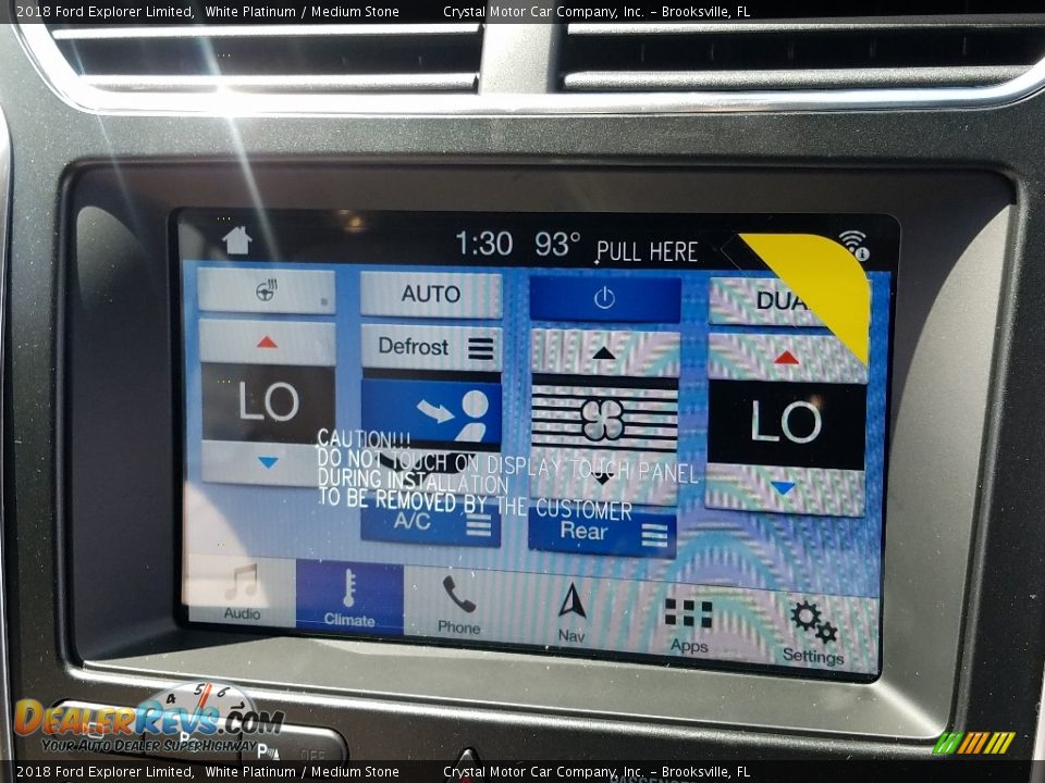 2018 Ford Explorer Limited White Platinum / Medium Stone Photo #15