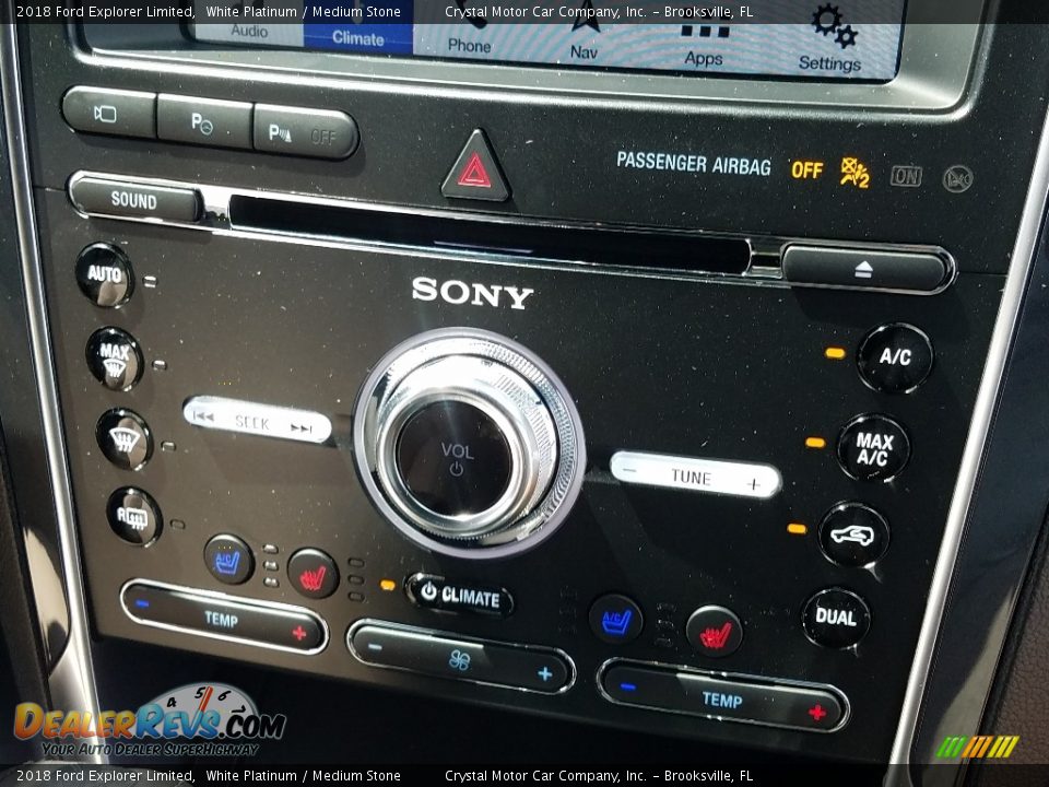 2018 Ford Explorer Limited White Platinum / Medium Stone Photo #16