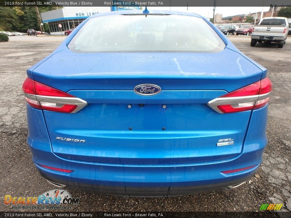 2019 Ford Fusion SEL AWD Velocity Blue / Ebony Photo #3