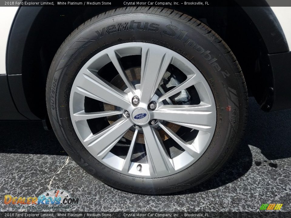 2018 Ford Explorer Limited White Platinum / Medium Stone Photo #20