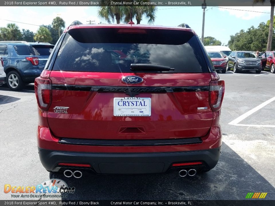 2018 Ford Explorer Sport 4WD Ruby Red / Ebony Black Photo #4