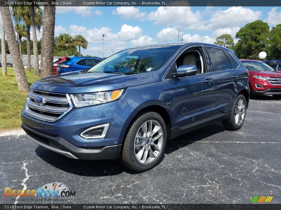 2018 Ford Edge Titanium Blue / Dune Photo #1