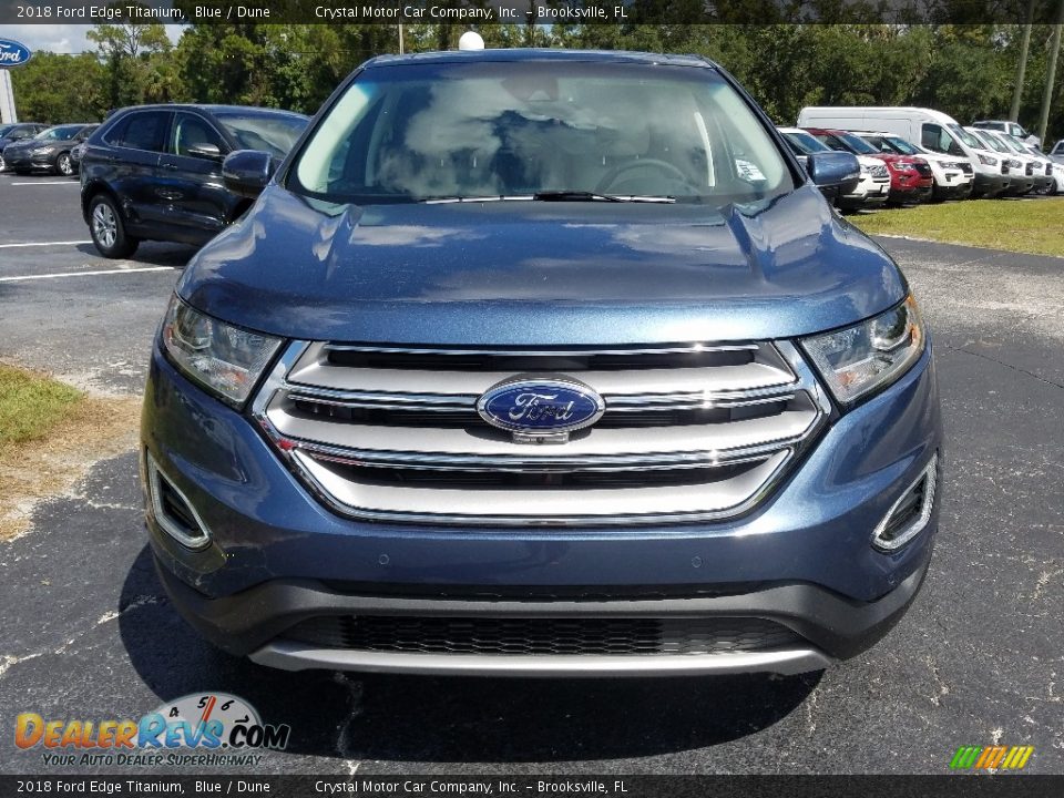 2018 Ford Edge Titanium Blue / Dune Photo #2