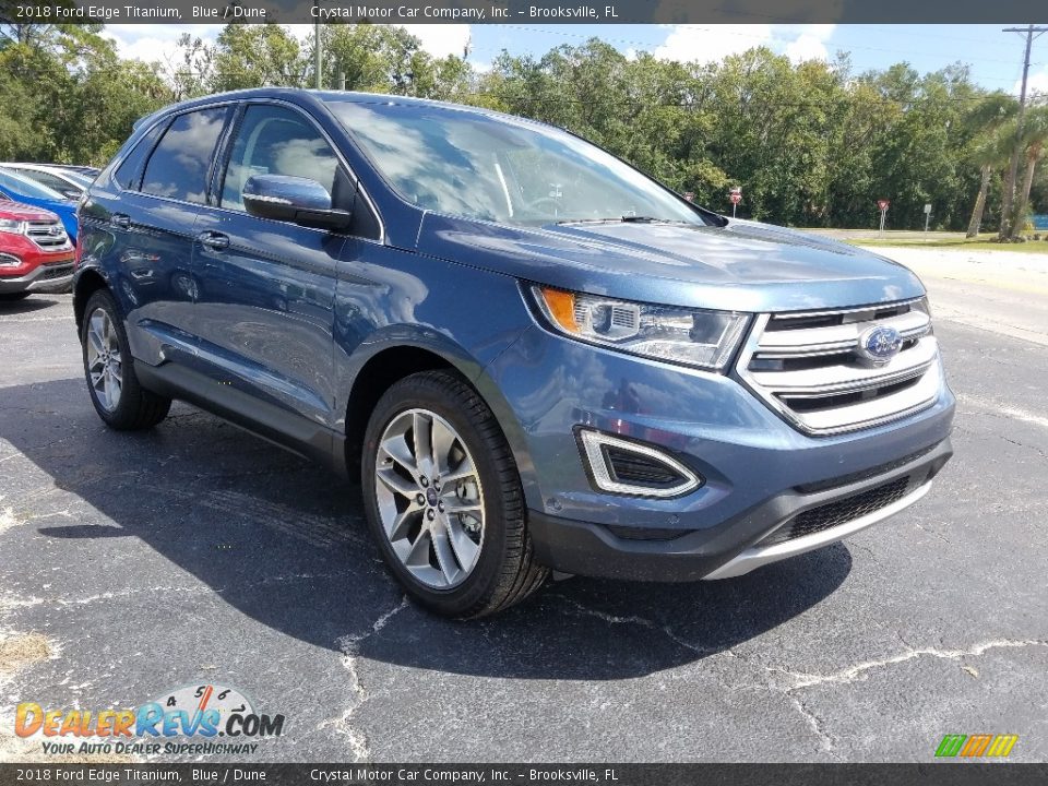 2018 Ford Edge Titanium Blue / Dune Photo #3